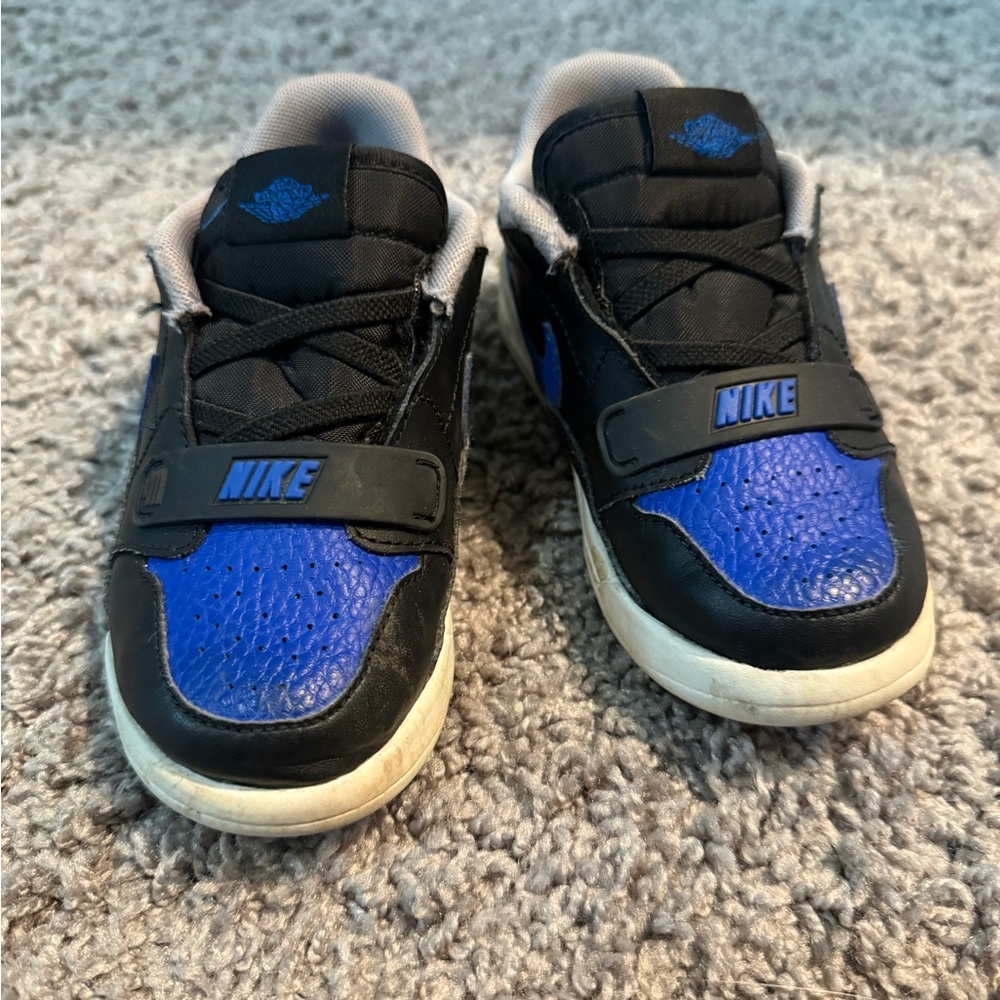 Jordan Black and Blue Sneakers with Metallic Accents